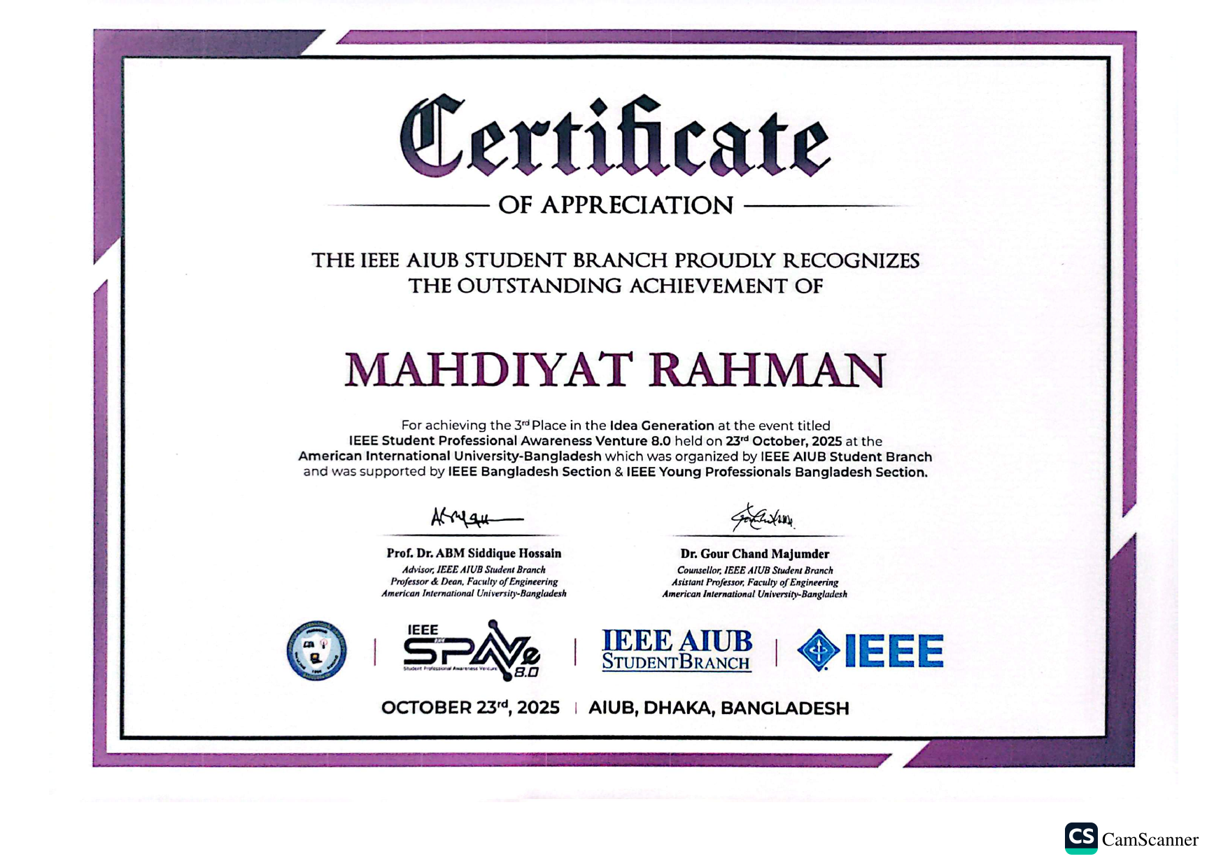 IEEE SPAVE 8.0 - 3rd Place, Idea Generation